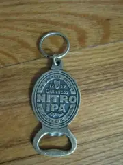 Guinness Nitro IPA Craft Brew Bottle Opener Keychain NEW Antique Brass