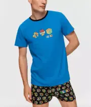 NEW PETER ALEXANDER RUBIK'S CUBE TOP BOXER SHORTS PJ SET MENS M RRP$119.90