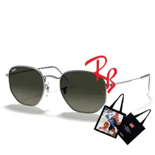 【RayBan 雷朋】時尚金屬多邊形太陽眼鏡 RB3548N 004/71 54mm 鐵灰框漸層灰鏡片 公司貨