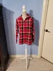 Eddie Bauer Medium Top Womens Red Plaid 1/4 Zip