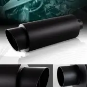 4" FIRE BALL SLANT TIP BLK STAINLESS RACING EXHAUST MUFFLER+SILENCER 2.5" INLET
