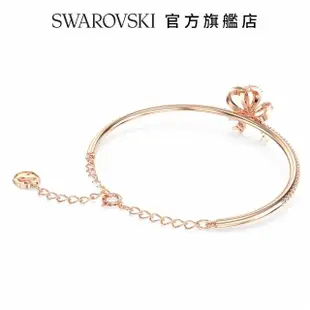 【SWAROVSKI 官方直營】Volta 手鐲蝴蝶結 白色 鍍玫瑰金色調 交換禮物