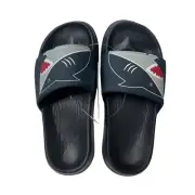Youth Boys Shark Slides Big Lots Navy Combo Sandals Size 12/13 Pool Summer