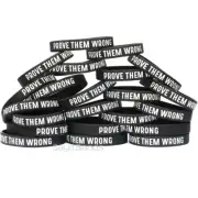 20 PROVE THEM WRONG Wristbands - Debossed Color Filled Silicone Bracelet Bands