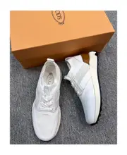 Tod's Panelled Mesh Lace-Up Sneakers UK10 white