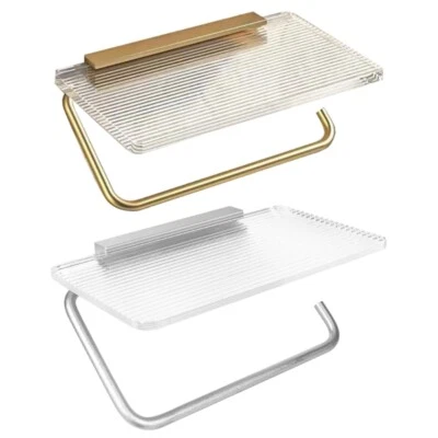 Acrylic Toilet Paper Holder Easy to Clean Toilet Paper Holder with Shelf
