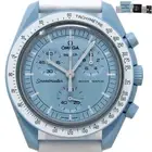 OMEGA Swatch Uranus Speedmaster BRAND NEW SO33L100 Baby Blue BOX/PAPERS/WTY#OM60
