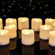 12pcs LED Flameless Timer Candles Long Lasting Battery Operated Tea Lights for Christmas Wedding Table Decorations Warm White
