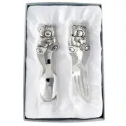 Baby 2-Piece Cutlery Set Spoon Fork Bear Design Handle Kids Kitchen Tableware