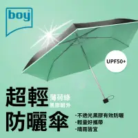 在飛比找momo購物網優惠-【boy】抗UV超輕防曬降溫防風三折晴雨傘_薄荷綠(晴雨傘 