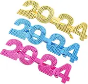 [SOESFOUFU] 3 Pairs 2023 2024 New Year Glasses New Years Eyeglasses 2023 Eyeglasses 2023 Photo Booth Props Funny Glasses Funny Eyeglasses New Years Sunglasses Decorate New Year's Eve Pc