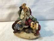Boyds Bear Jolly Ol Sleepynick With Pip Pop & Pep Wake Up Santa Figurine 4022277