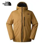 【THE NORTH FACE 官方旗艦】北面男款棕色防水透氣保暖連帽三合一外套｜83SLYW3