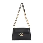 [Valentino Garavani] Valentino Garavani-Black Leather Chain 2 Large Shoulder Bag-Donna OS OS