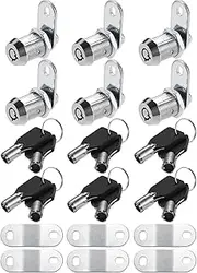 X AUTOHAUX 6 Set Cam Lock RV Storage Locks Keyed Alike 7/8" Cylinder