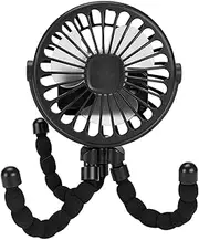 Portable Stroller Fan for Travel - Clip Rotary Fan for Stroller, Portable Stroller Handlebar Fan, Personal Cooling Fan with Flexible Tripod