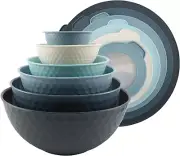 Mixing Bowls with Lids - 12 Piece Plastic Nesting Bowls Set Includes 6 Prep Bowl