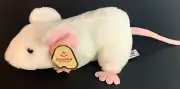 New NWT 2016 AURORA Stuffed MOUSE PLUSH White Pink Tail Ears Blanco 30541