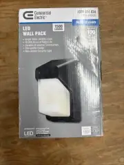 Commercial Electric Black Outdoor Dusk-to-Dawn LED Wall Light 1500 Lumens
