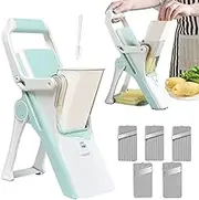 Cucumber Slicer | Veggie Slicer | 5-in-1 Adjustable Kitchen Accessories for Vegetable Fruit Slicing Grating Shredding