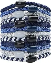 L. Erickson Grab & Go Ponytail Holder, Denim, Set of Twelve - Exceptionally Secure with Gentle Hold