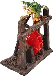 Waterfall Fountain Accessory Decorative Water Wheel Scene Layout for Fish Tank and Garden Easy to Install Artificial Rockery Rotation Wheels for Indoor and Outdoor Use