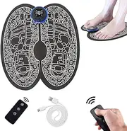 Foldable EMS Foot Massager, USB Foot Massager Electric with 8 Modes, 19 Adjustable Frequencies, with Remote Control for Blood Circulation and Muscle Pain Relief