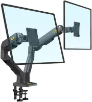 Heavy Duty Dual Monitor Arm Desk Mount, Full Motion Monitor Stand Fits 27"-34"