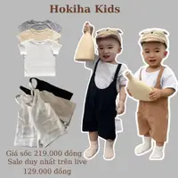 在飛比找蝦皮購物優惠-組合工作服 + Hokiha 兒童 T 恤,超酷柔軟亞麻工作