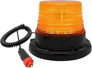 Osilly Car LED Strobe Light, 12V-24V Amber Automotive Warning Safety Flashing Beacon Lights with Magnet and 16 Ft Straight Cord, Universal for Vehicle Forklift Tractor Golf Carts UTV（Yellow）
