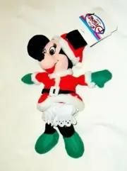 *******The Disney Store Minnie Mouse Plush Christmas Bean MINT w Tag*******