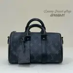 【LUXURY BRAND】LV 路易威登 KEEPALL 25 男款 SPEEDY 老花 灰色 枕頭包 肩背包 斜背包