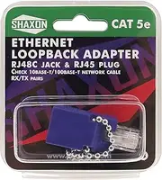 CAT5e Ethernet Loopback Adapter RJ48C Jack & RJ45 Male, Dark Blue (MAELCFM-NB-B)