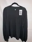 Lunya T-Shirt Organic Pima Cotton Long Sleeve Immersed Black XL