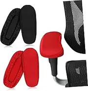 LAPYAPPE 4Pcs Arm Rest Covers for Office Chair Desk Chair Stylish Arm Protectors Easy Install Zipper Design Red Black Options Fits Various Chairs