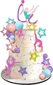 DRWATE Cake Toppers Cake Decoration with Birthday Cake Toppers for Birthday Party Decoration Supplies (Gymnastic)