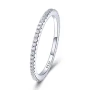 Silver Crystal Studded Eternity Ring