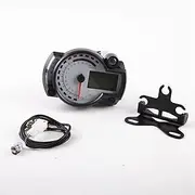 Tachometer Fuel Meter LCD Digital Motorcycle Odometer Speedometer Adjustable MAX 299KM/H 7 Colors Display Motorcycle Trip Meter(with New Bracket)