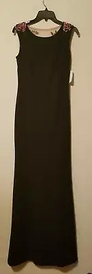 BHLDN Hansa illusion back Dress by Aidan Mattox Black Sz 2