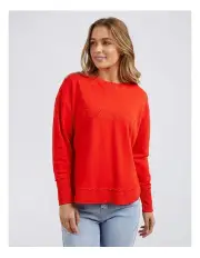 [Foxwood] Simplified Crew Jumper in Bright Red