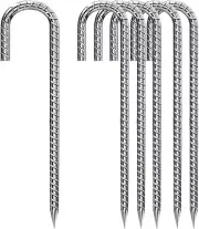 Rebar-Stakes-12-Inch, Ground Stakes Heavy Duty for High Winds Galvanized Anti-Ru