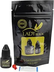 Lady Black Eyelash Extension Glue 5ml, Low Irritation, Long Lasting Eyelash Extensions, 1-2sec. Fast Drying, 5-6 Week Retention…