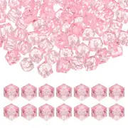 12mm Acrylic Cube Faceted Beads, 100 Pcs Diamond Spacer Beads, Pink