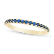 Blue Sapphire Petite Stackable Band in Solid 10K Yellow Gold