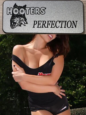 ~NEW~ PERFECTION HOOTERS Girl Uniform Collectible Pin Badge Tag SILVER NAME TAG