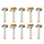 VEVOR 10PCS 35.43inch /90cm Tall Crystal Wedding Flowers Stand, Luxurious Centerpieces Flower Vases Crystal Gold Vase Metal, Perfect for T-stage Weddi