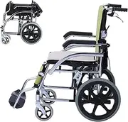 Folding Portable Wheelchair, Lightweight Aluminum Alloy Wheelchair with Liftable Armrests, Self-propelled Wheelchair for The Elderly
