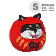 Jekca Shiba Daruma Doll 01S-M03 Building Bricks Set 18x16x21cm