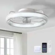 ANTOINE 20 in. LED Indoor White Low Profile Ceiling Fan Ceiling Fan w/Remote