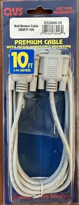 QVS Null Modem Serial RS232 Cable (DB9 F/F) 10-ft.